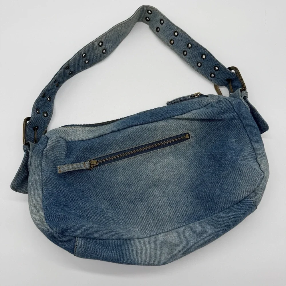 Blue Denim UT Austin Texas Longhorns Studded Handbag Purse